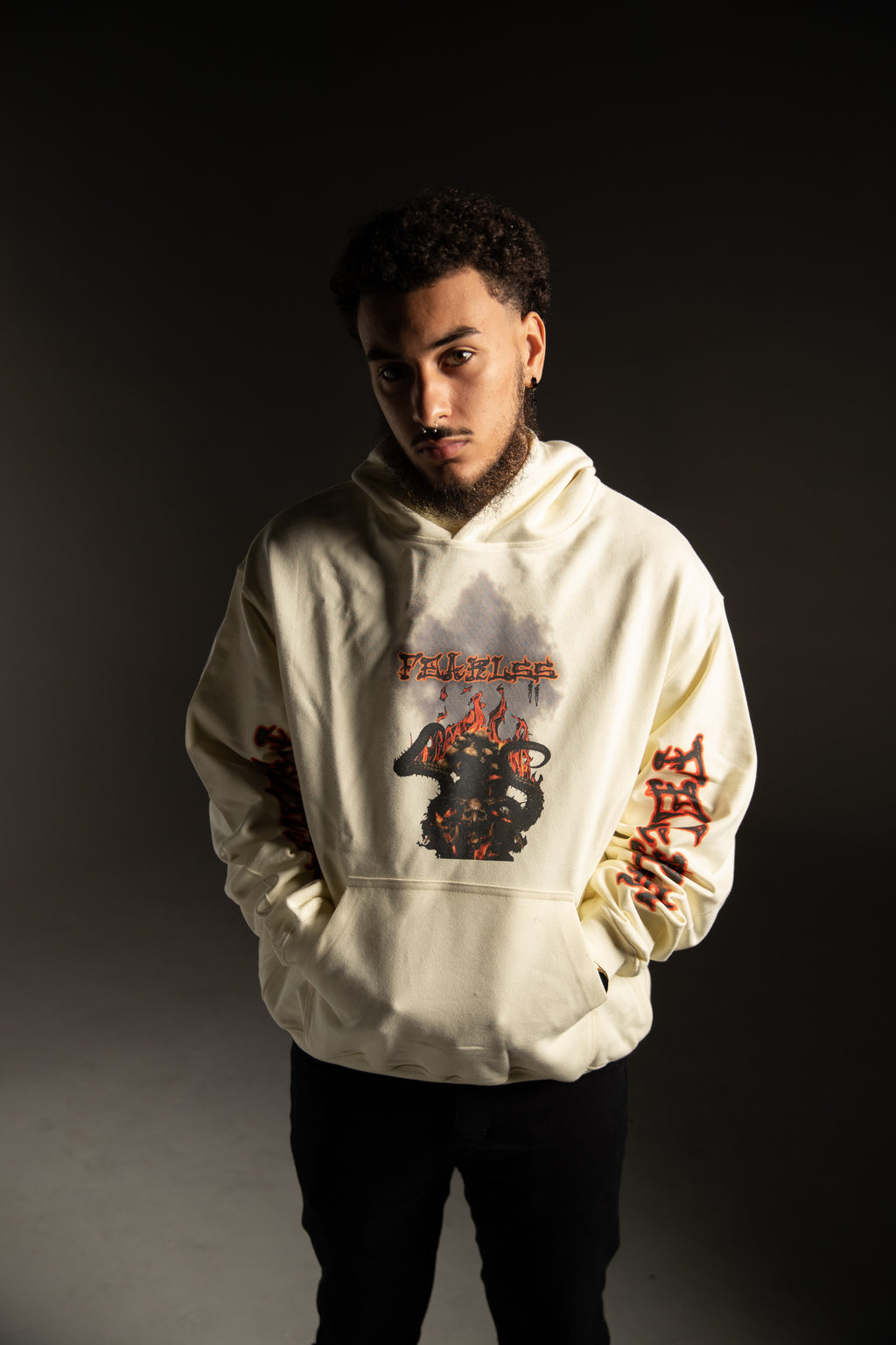 Fearlss beige hoodie